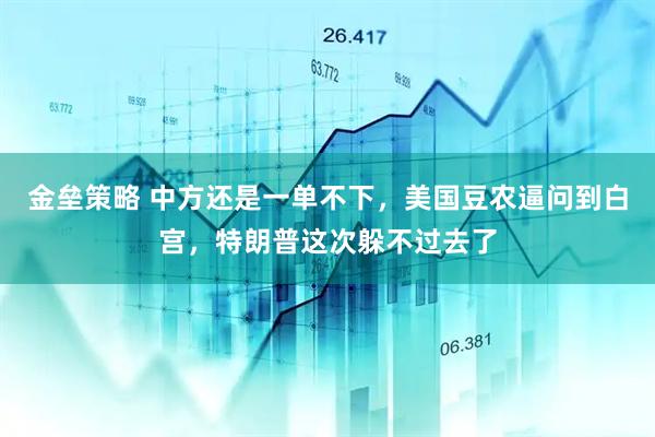 金垒策略 中方还是一单不下，美国豆农逼问到白宫，特朗普这次躲不过去了