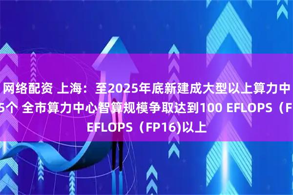 网络配资 上海：至2025年底新建成大型以上算力中心不少于5个 全市算力中心智算规模争取达到100 EFLOPS（FP16)以上